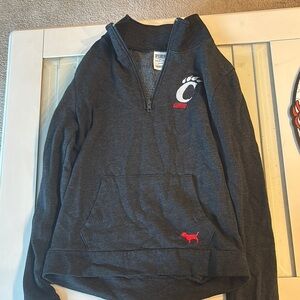University of Cincinnati Bearcats Gray Quarter zip by PINK